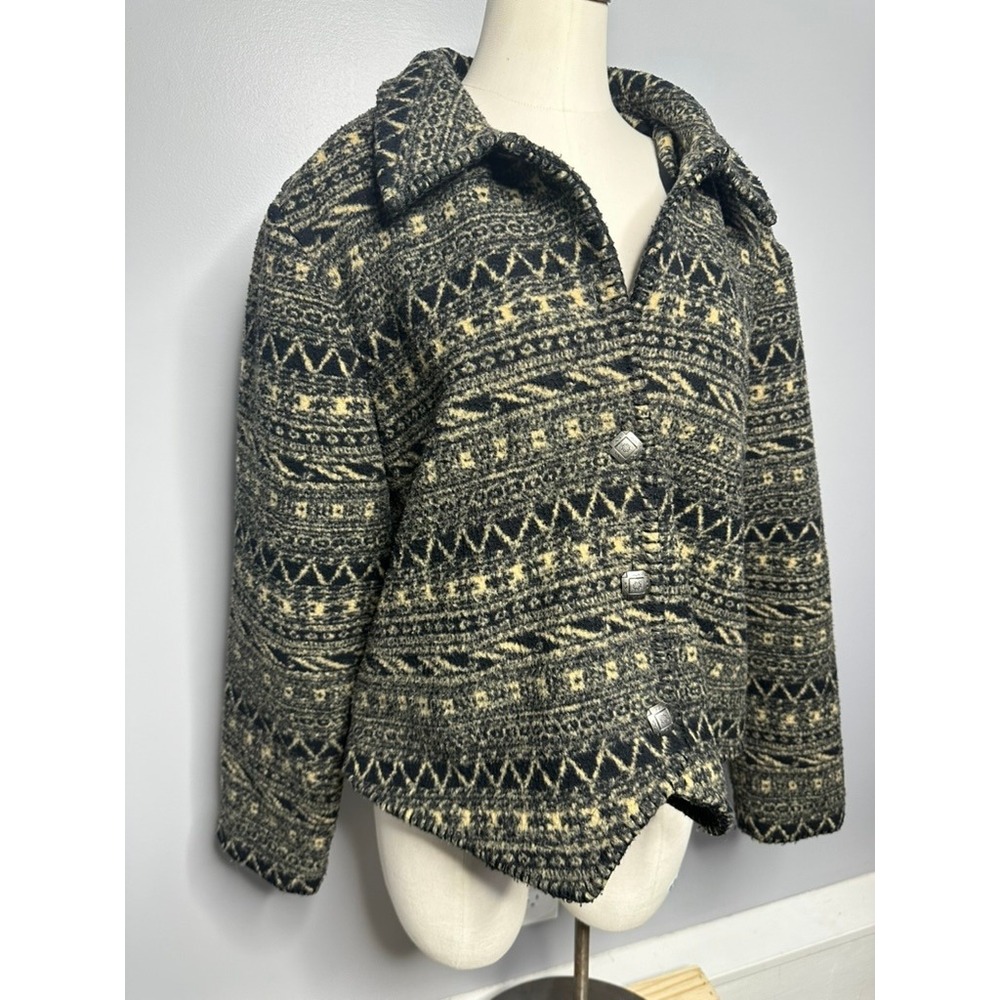 Vtg County Clothing Company Southwestern Geometric Button Jacket Cabincore XL